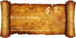Gilicz Kozma névjegykártya